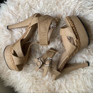 Snakeskin platform sandals